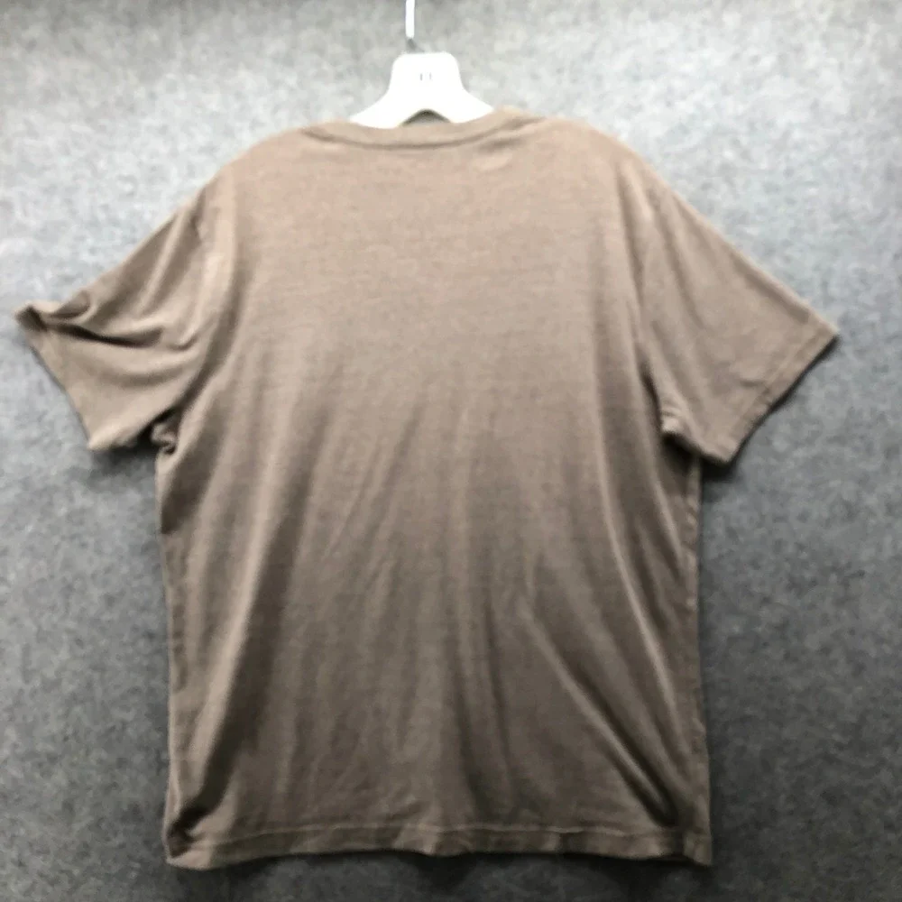Banana Republic Premium Wash V-Neck T-Shirt Mens L Sanded Khaki Short Sleeve Tee